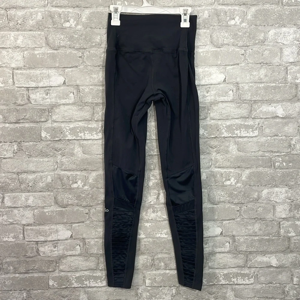 Alo High Waist Moto Sport Leggings with Mesh Panels